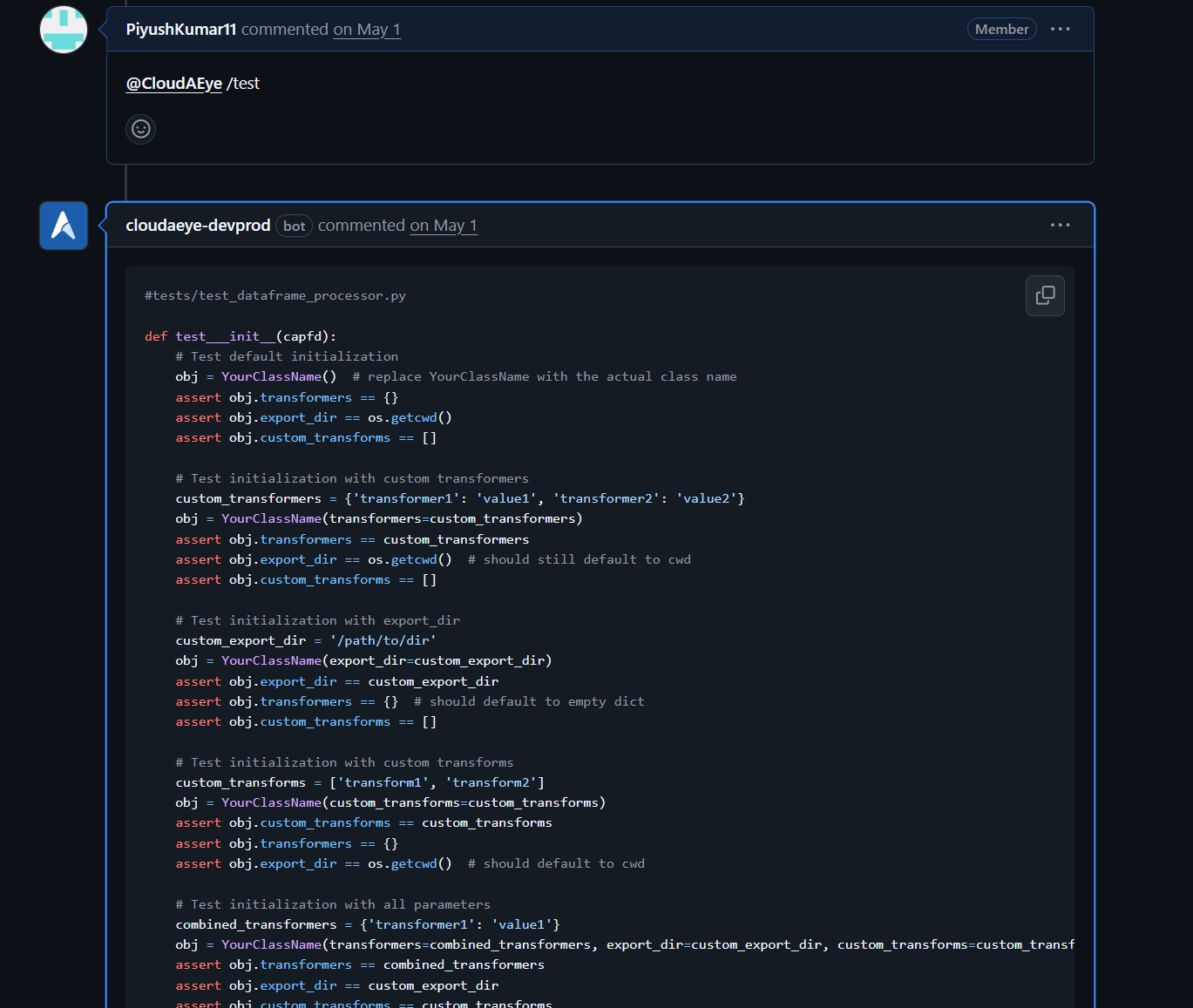 Unit test generation